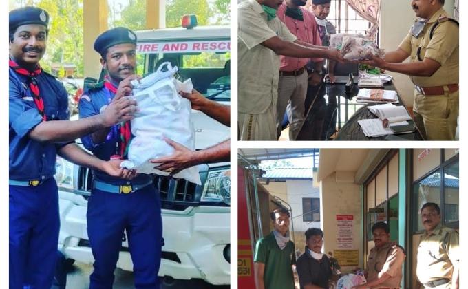 Donates homemade face masks to officials 