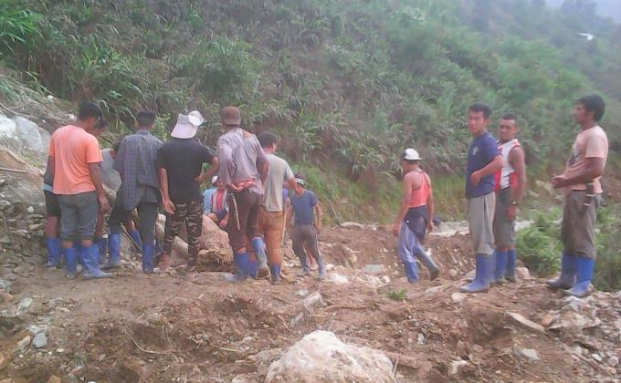 Farm road maintenance at Silangsa under Darla Gewog
