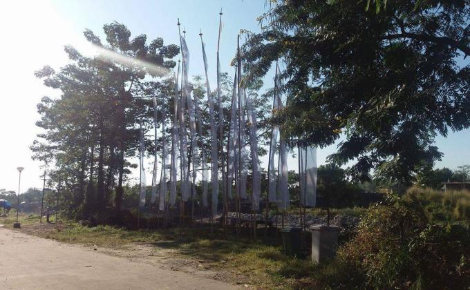 Hoisting Prayer Flags