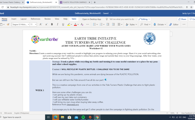 CAMPAIGN ABOUT PLASTIC POLLUTION