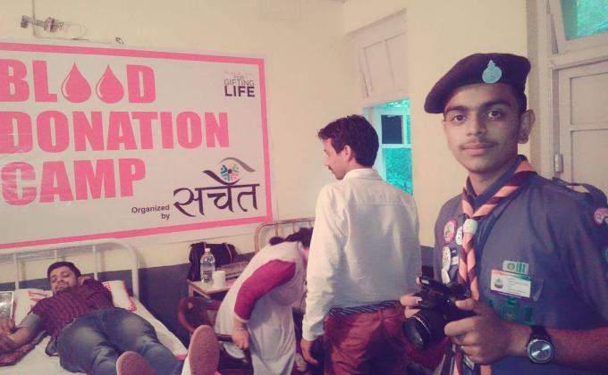 Service in blood donation camp