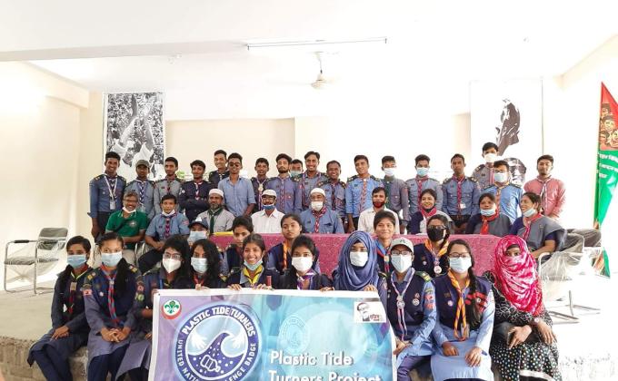 Plustic Tide Terners Challenge Badge Orientation program by Dinajpur District Rover...