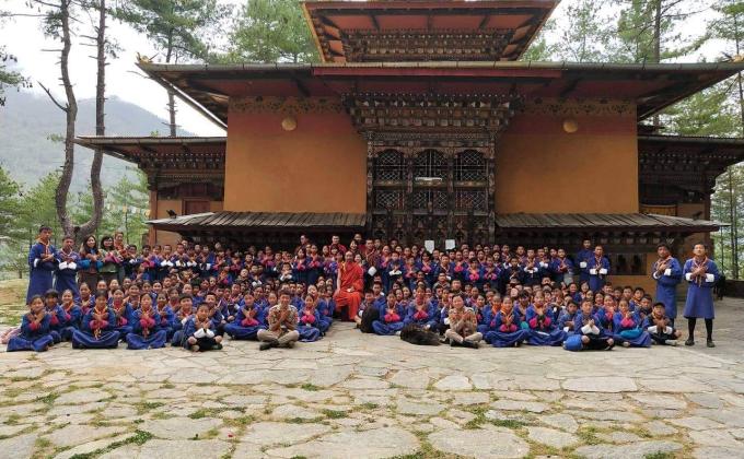 spiritual hike to Taba lhakhang with nachung scouts