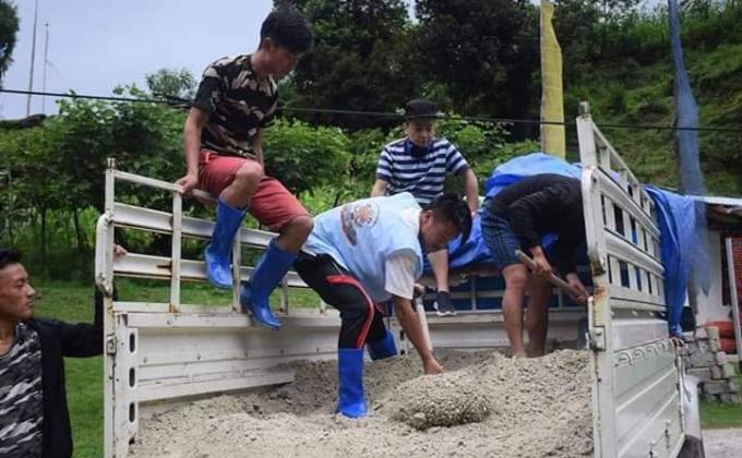 Gravel contribution in on-going construction