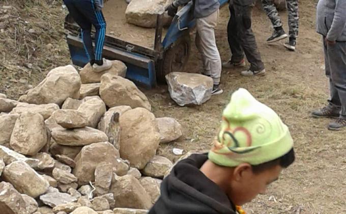 Scouts Voluntary Work at Dechenphu