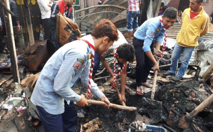 Extinguishing the fire