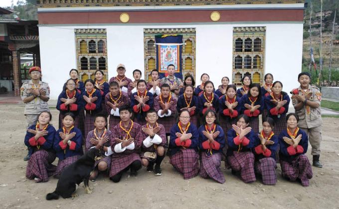 Community service during Ritual in the Lhakhang