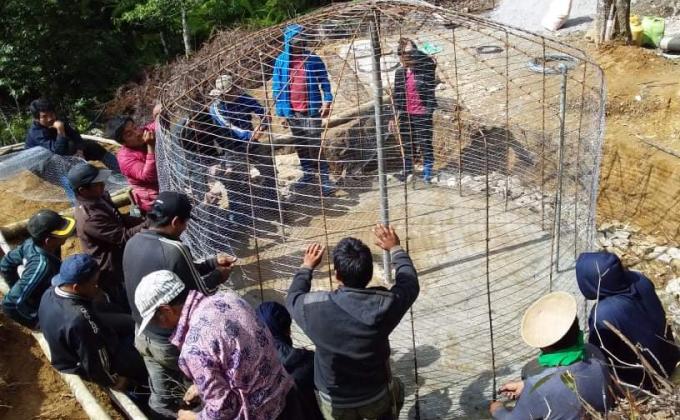 Newly built water tank for community 