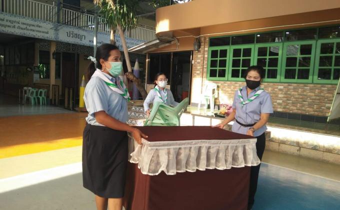 จิตอาสาจัดสถานที่