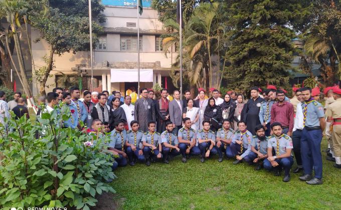 International Mother Language Day Celebration In Dhaka College Rover Scout Group 