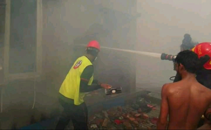 scouts working on stopping fire 