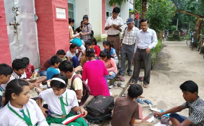 District proficiency badge testing of  Book Binding for Guides scouts & Candle Making testing for Nipun Rover..  