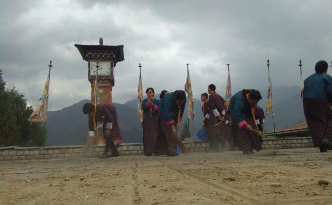 Involving in cleaning  assembly  ground 