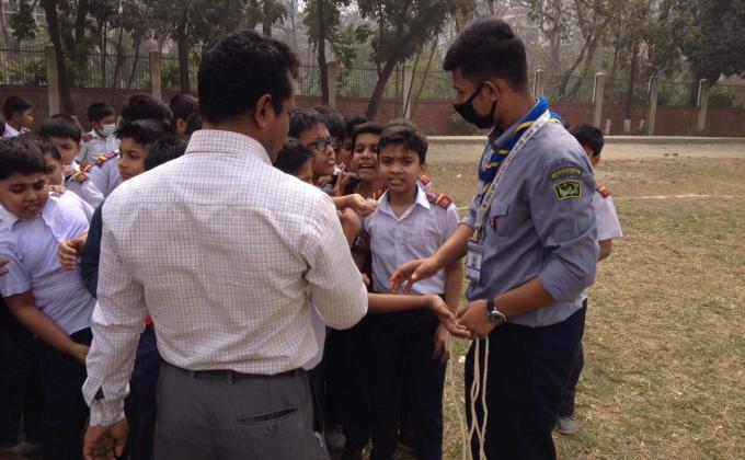 Volunteering in Annual Sports of school 