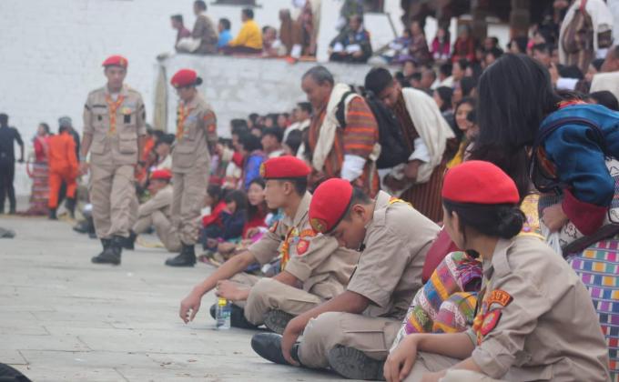 Service in Thimphu dzong