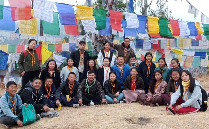 Collection of old prayer flags 