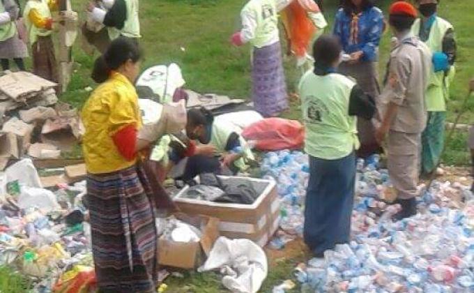 Environment cleaning for annual tshechu