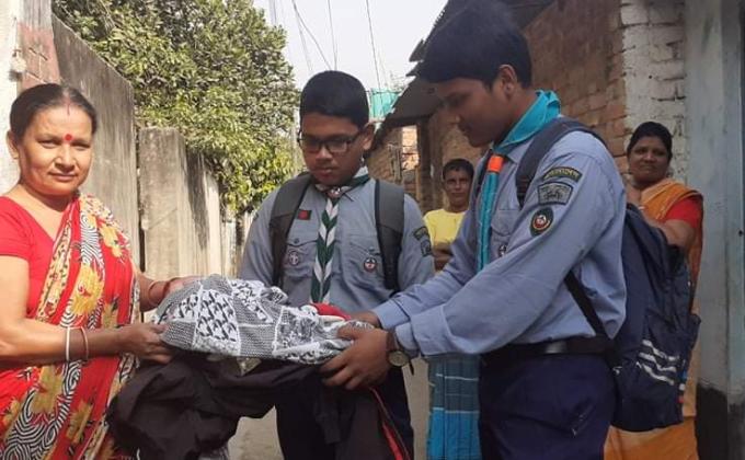 Collecting winter clothes