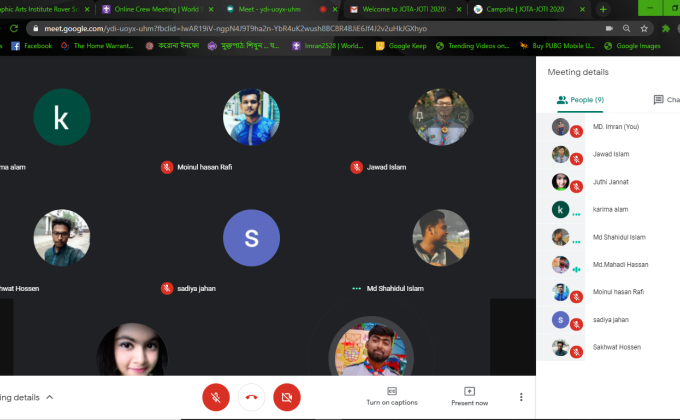 3rd Online Crew Meeting ( Bangladesh Scouts Tree Plantation)