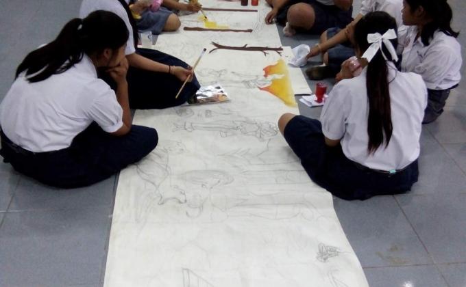เริ่มลงสีผ้าผะเวส