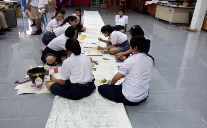 ลงสีผ้าผะเวส