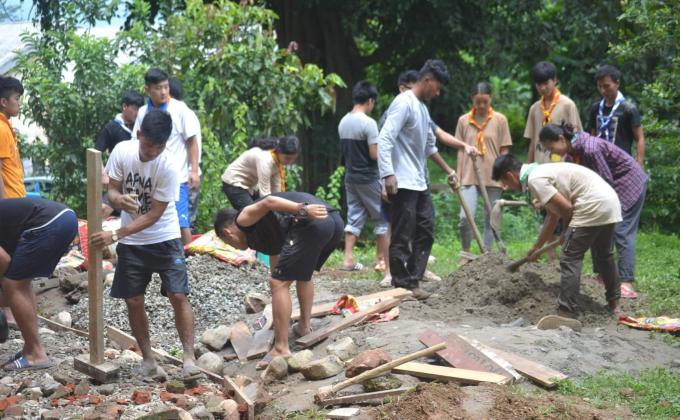 Construction of foot path